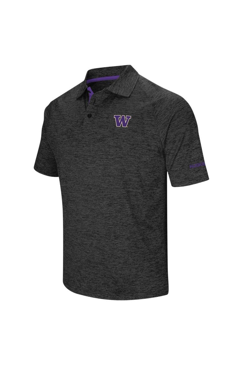 Men's Colosseum Black Washington Huskies Big & Tall Down Swing Polo, Alternate, color, Black