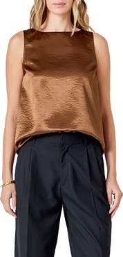 Endless Rose Satin Velvet Sleeveless Top