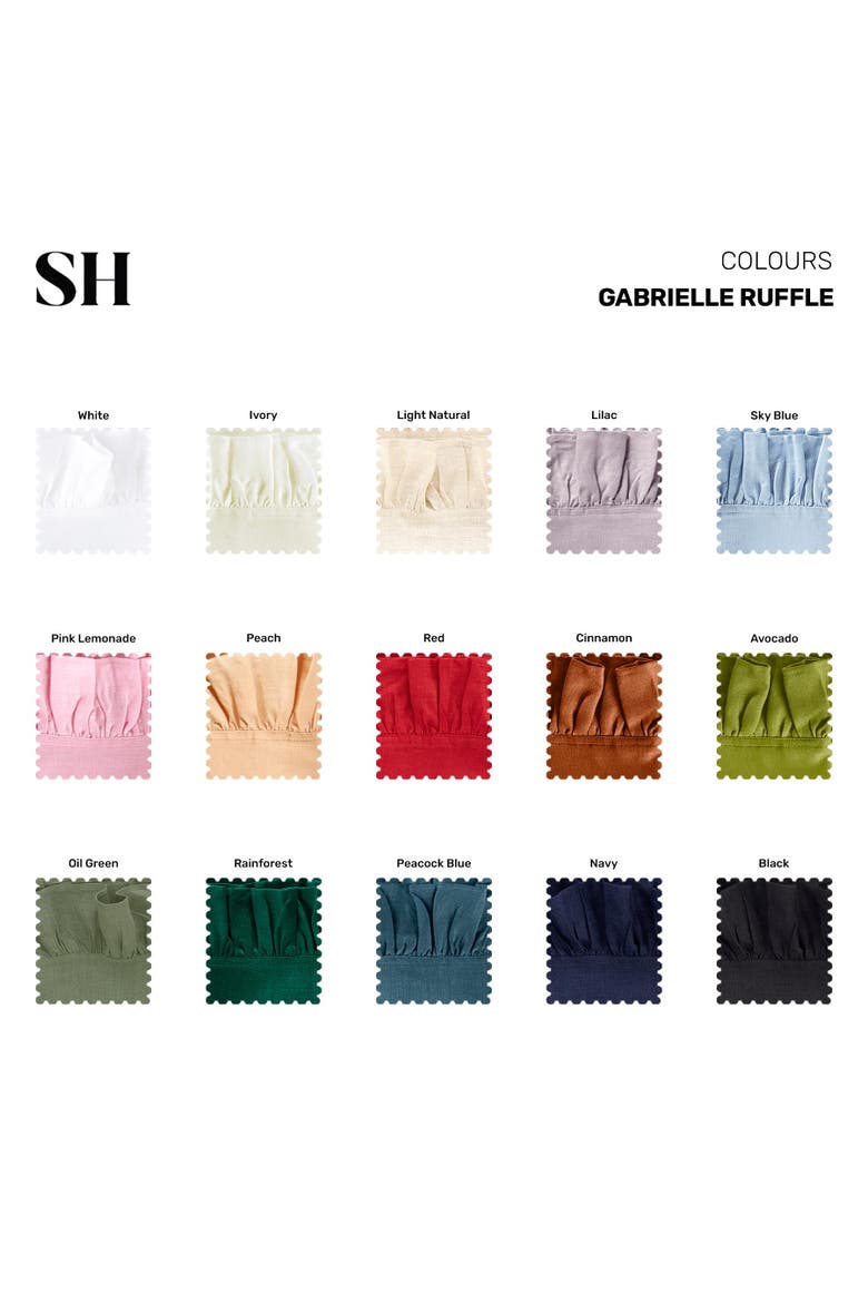 Linen Dinner Napkins Set of 4, 20 x 20" - Gabrielle Ruffle, Alternate, color, Black