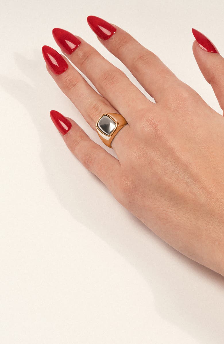 IVI Los Angeles Small Toy Signet Ring, Alternate, color, Gold/ Silver