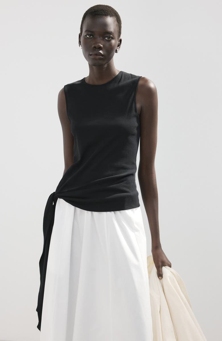 MANGO Falda Newcreta Cotton A-Line Skirt, Alternate, color, White