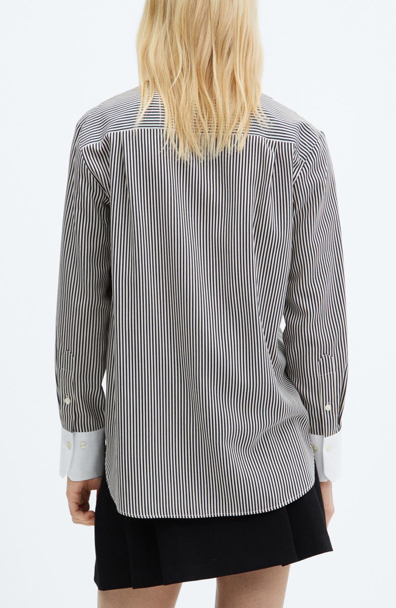 MANGO Stripe Contrast Button-Up Shirt, Alternate, color,
