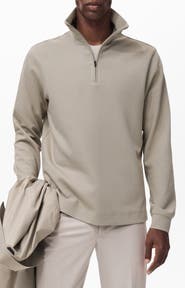 MANGO Thermoregulated Regular Fit Quarter Zip Sweater
