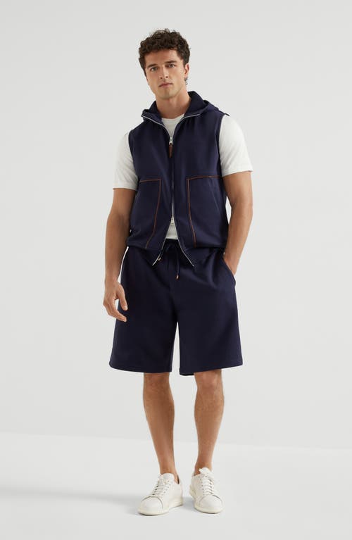 Brunello Cucinelli French Terry Bermuda Shorts In Cobalt