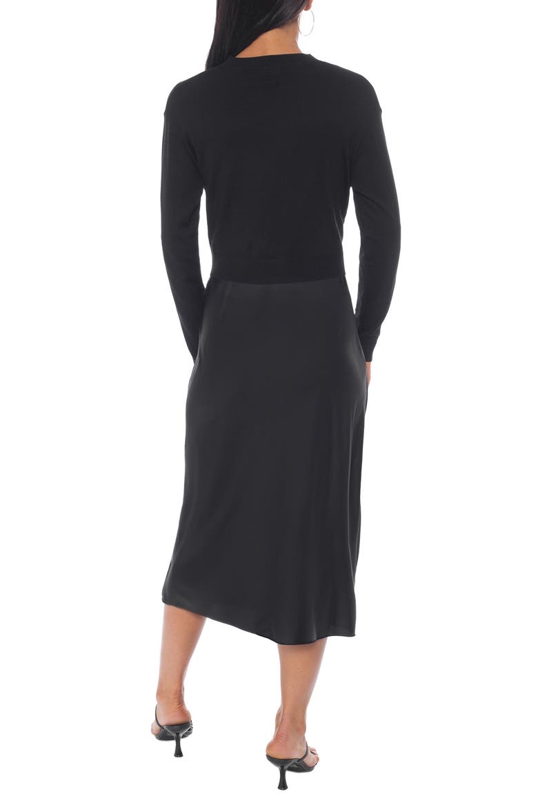 Satin Slipdress & Sweater, Alternate, color, BLACK