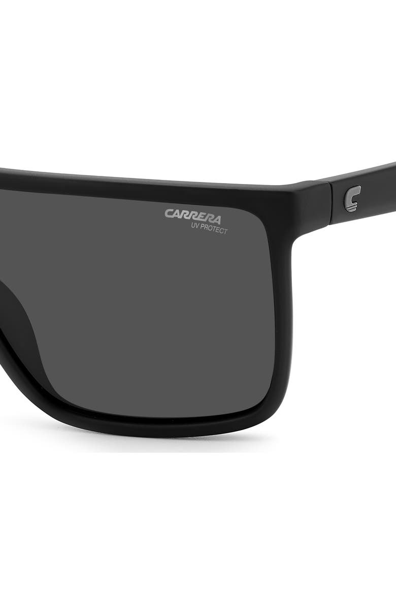 Carrera Eyewear 99mm Gradient Polarized Shield Sunglasses, Alternate, color, Matte Black