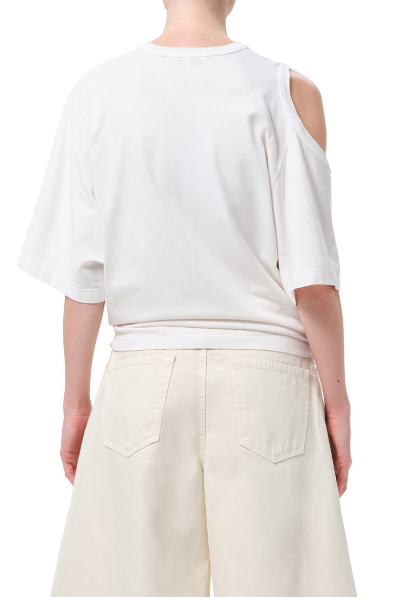 Shoulder Cutout Cotton T-Shirt, Alternate, color, WHITE ASH WORN OFF WHT