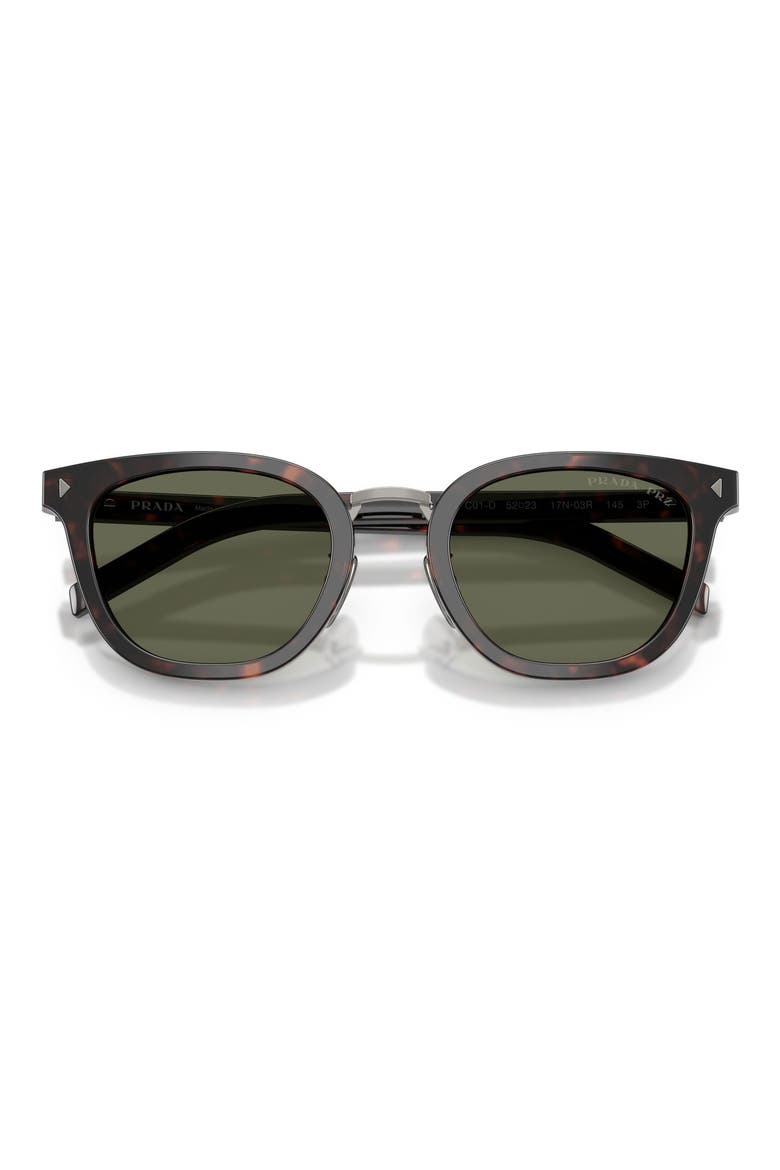 52mm Polarized Cat Eye Sunglasses, Alternate, color, ROOT HAVANA / GREEN POLAR