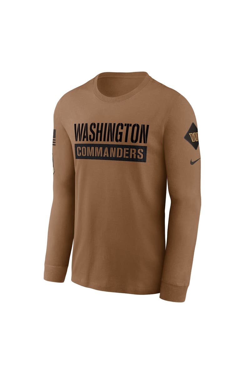 Nike Men's Nike Brown Washington Commanders 2023 Salute To Service Long Sleeve T-Shirt, Alternate, color,