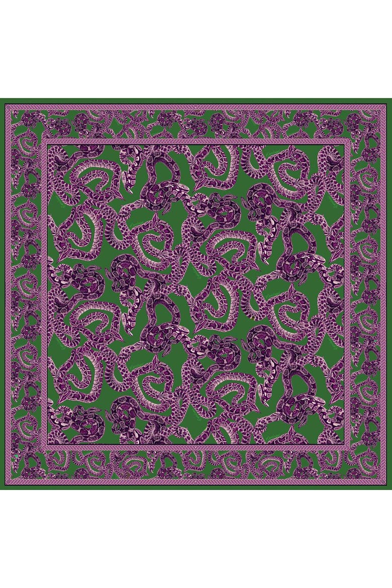 Silk Snake Scarf, Alternate, color, Magenta x jade
