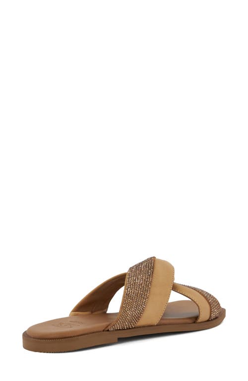 Dune London Lossey Crystal Slide Sandal In Brown
