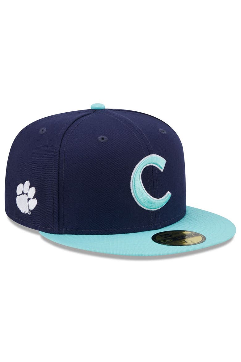 Men's New Era Navy/Light Blue Clemson Tigers 59FIFTY Fitted Hat, Alternate, color, Navy