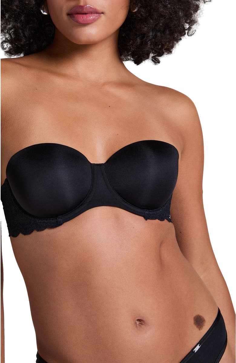 Hunkemöller Angie Padded Strapless Underwired Bra, Alternate, color, Black