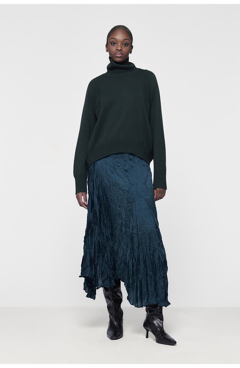 Leem Asymmetric Plisse Skirt, Alternate, color, Green