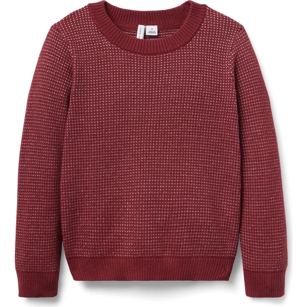 Janie And Jack Birdseye Textured Sweater In Burgundy
