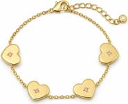 Lily Nily Kids' Cubic Zirconia Puffy Heart Charm Bracelet