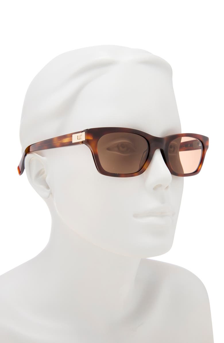 Dunhill 53mm Rectangular Sunglasses, Alternate, color, Havana Havana Brown