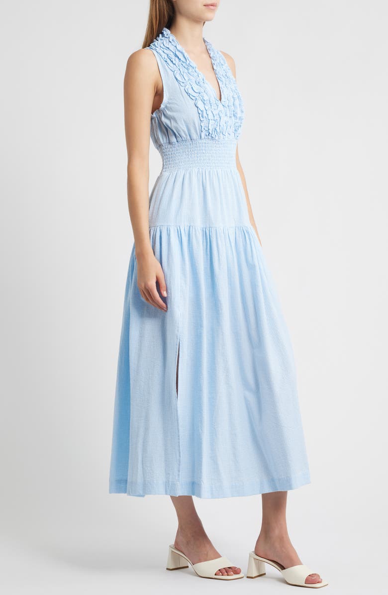 LOVE THE LABEL Eloise Ruffle Detail Cotton Gingham Dress, Alternate, color, 