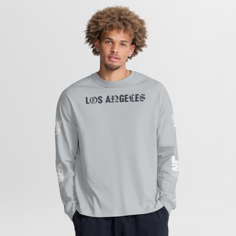 Men's Fanatics Gray LA28 Summer Olympics Oversized Type Play Long Sleeve T-Shirt