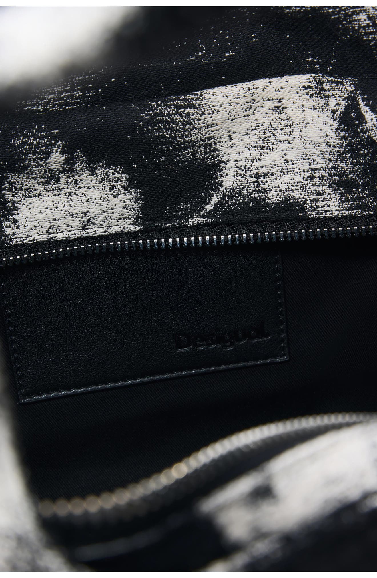 Desigual Buckle Strap Denim Satchel, Alternate, color, Multi