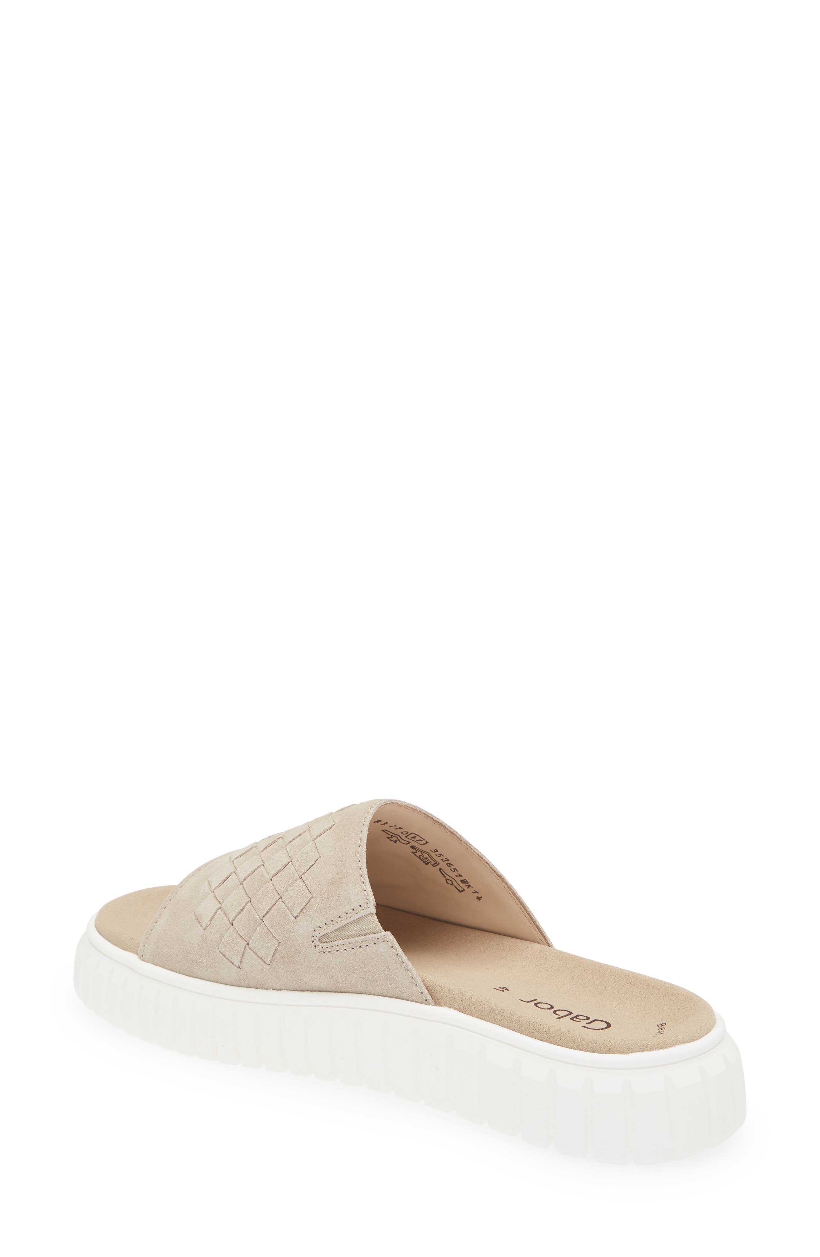 Gabor Platform Slide Sandal, Alternate, color, Leinen
