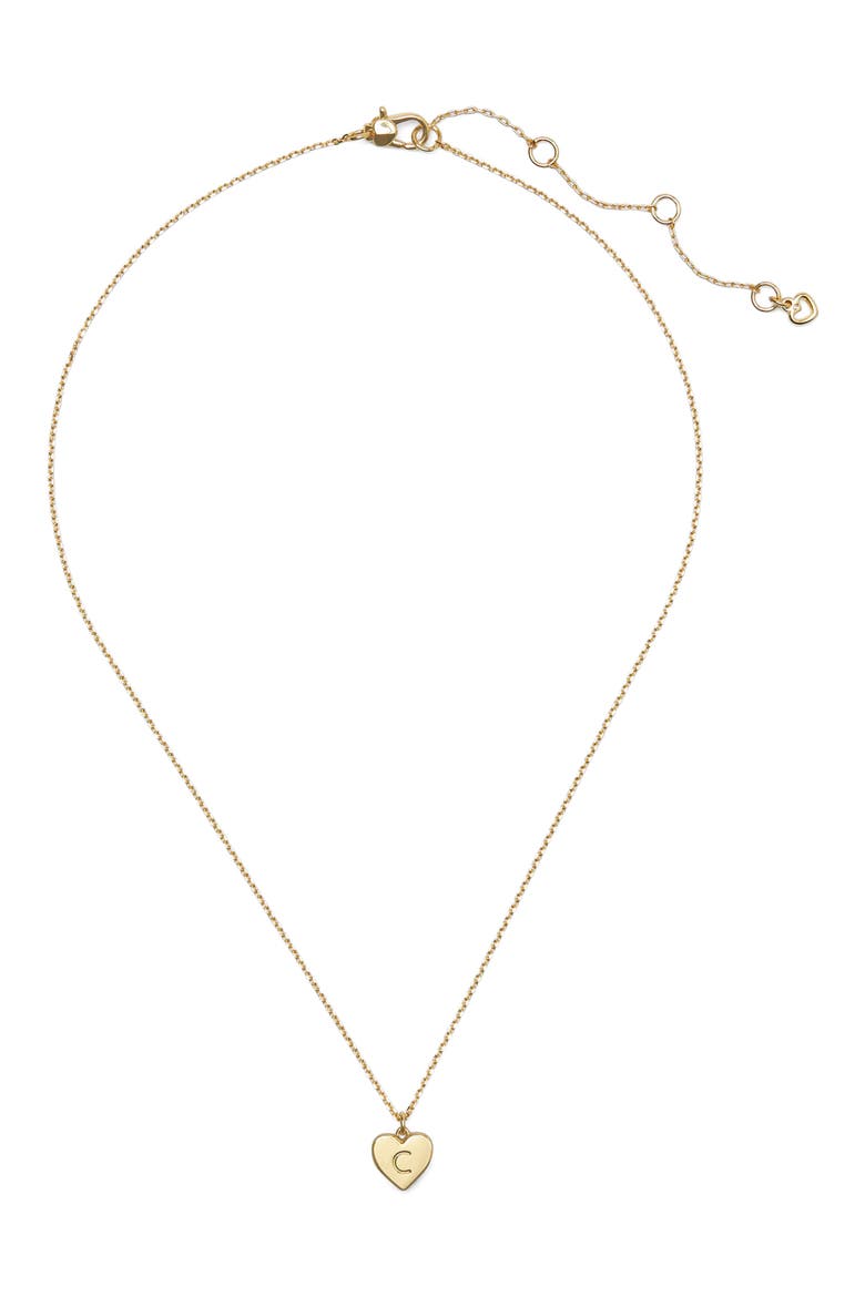 initial heart pendant necklace, Alternate, color, GOLD - C