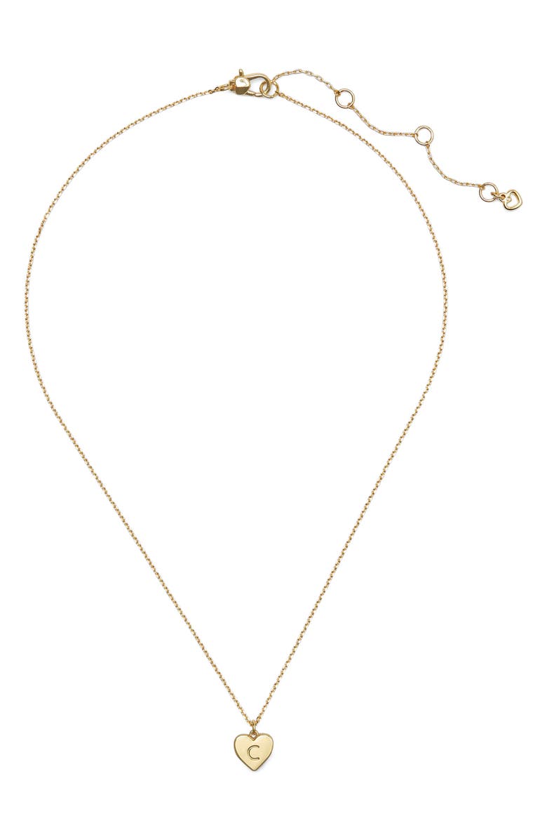 Kate Spade New York initial heart pendant necklace, Alternate, color, Gold - C