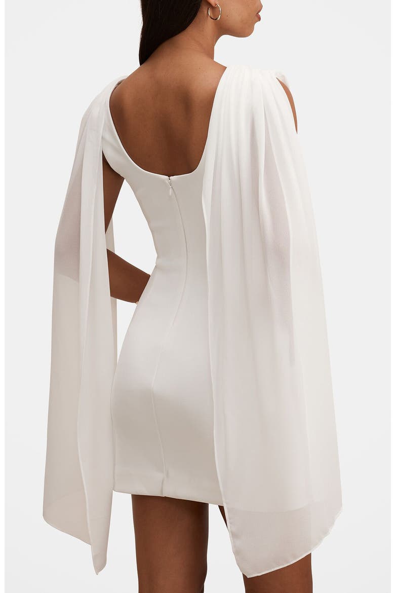 Bowie Drape Detail Minidress, Alternate, color, PORCELAIN