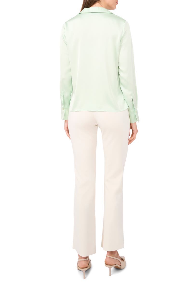 Satin Johnny Collar Popover Top, Alternate, color, MINT CREME
