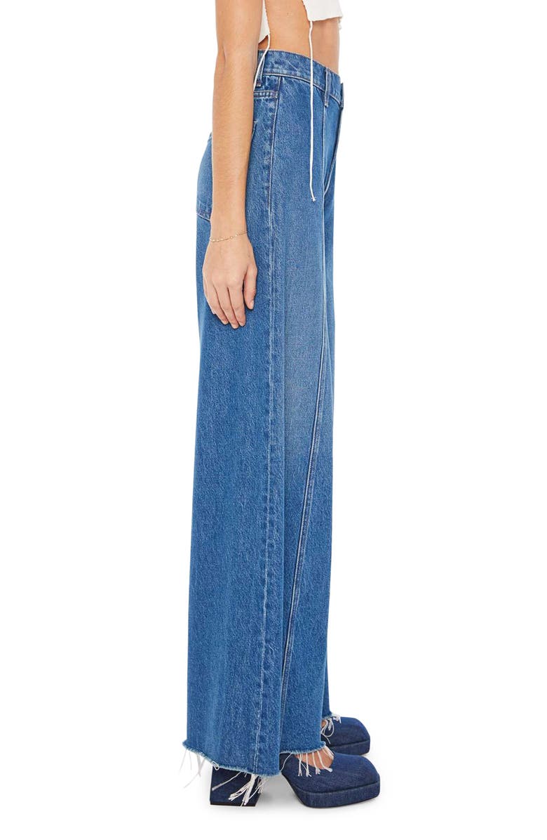 MOTHER The Lunch Line Sneak High Waist Frayed Hem Wide Leg Jeans, Alternate, color, 