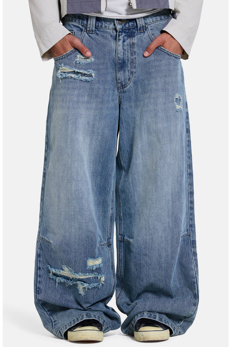 USA Flag Appliqué Low Rise Colossus Jeans, Main, color, DENIM