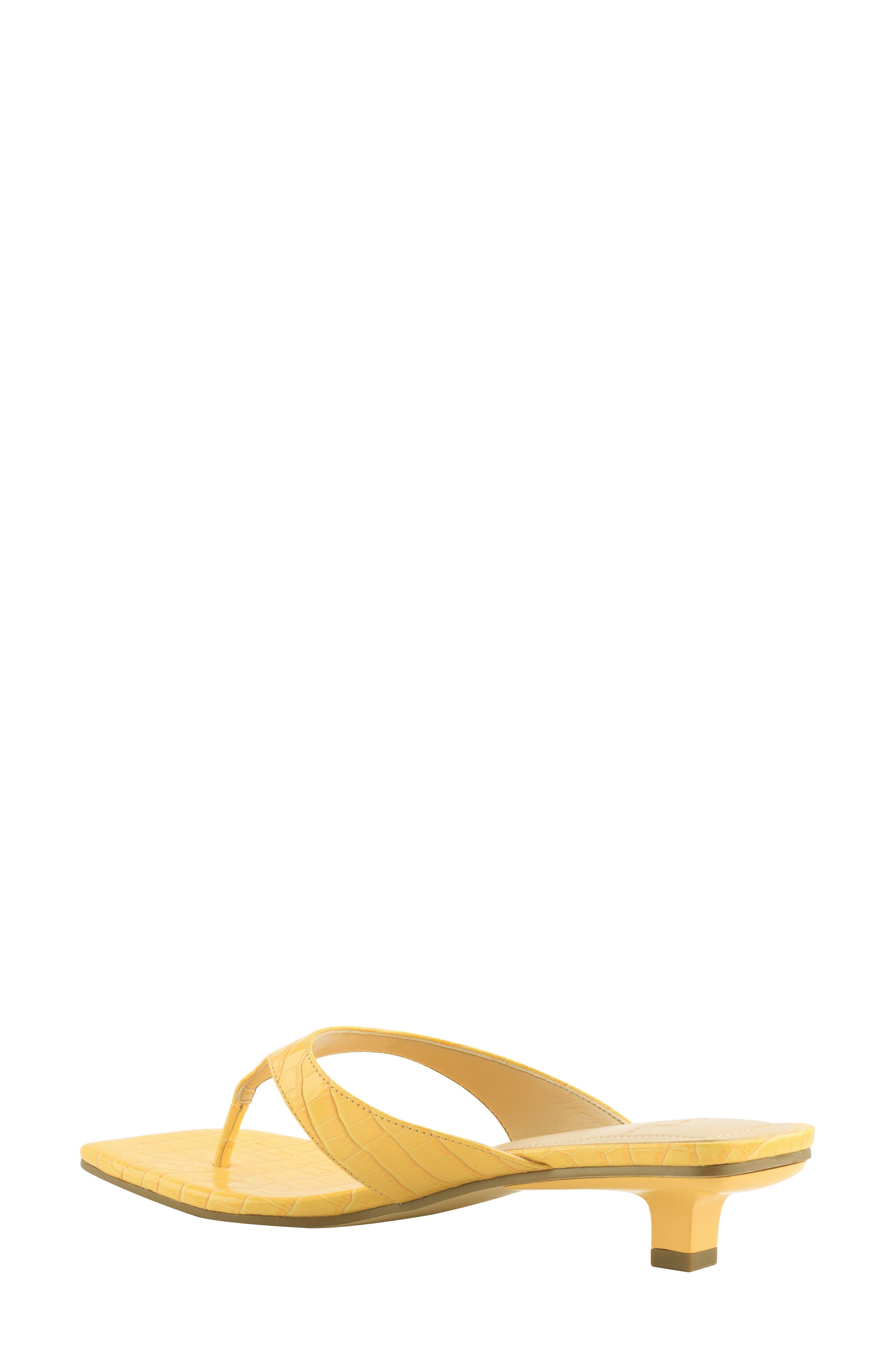 MARC FISHER Faren Kitten Heel Flip Flop, Alternate, color, YELLOW LEATHER
