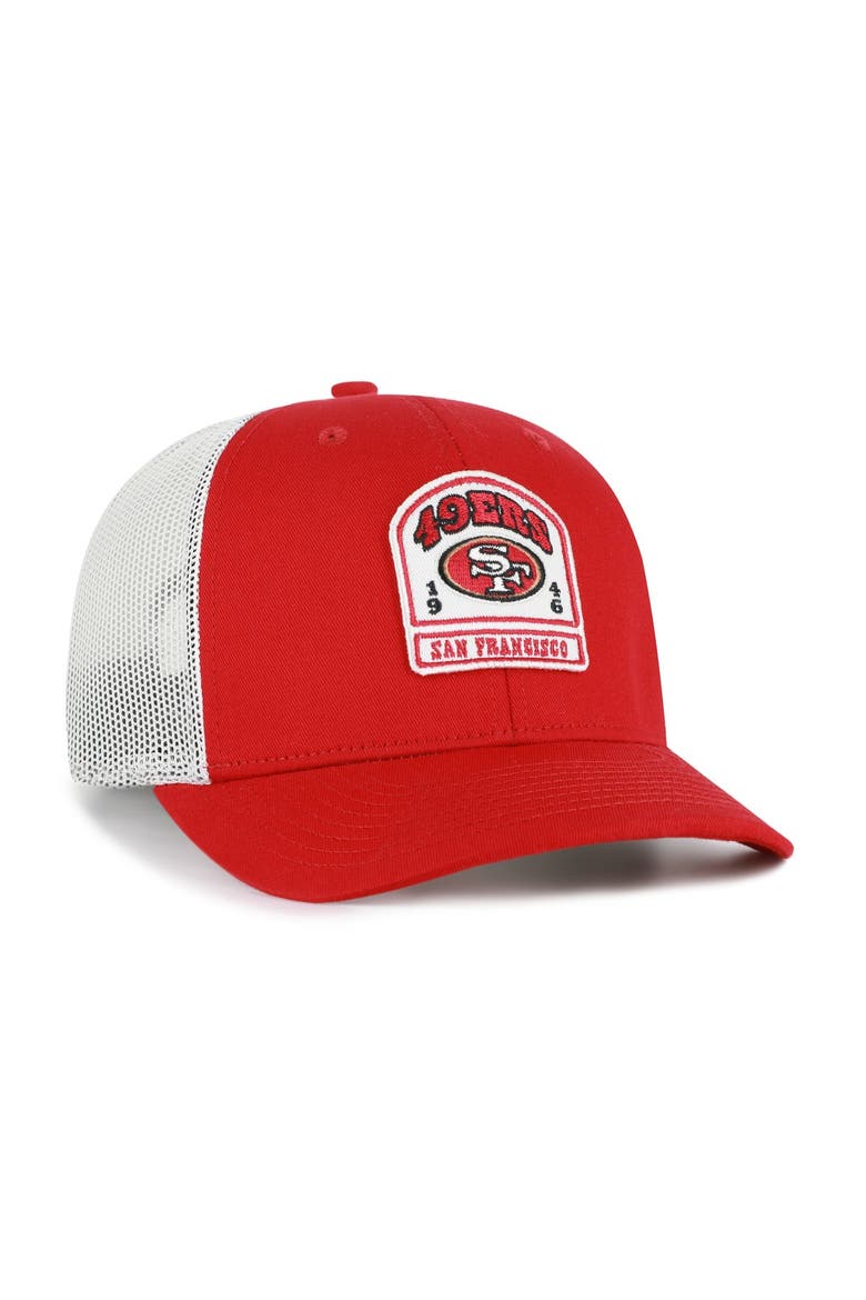 Men's '47  Scarlet San Francisco 49ers  Headstone Trucker Adjustable Hat, Alternate, color, Scarlet