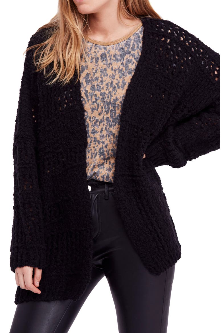 Saturday Morning Cardigan, Main, color, BLACK