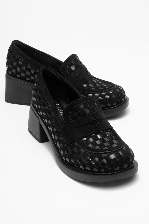 Prologue Shoes Marlon Woven Block Heel Loafer In Multi