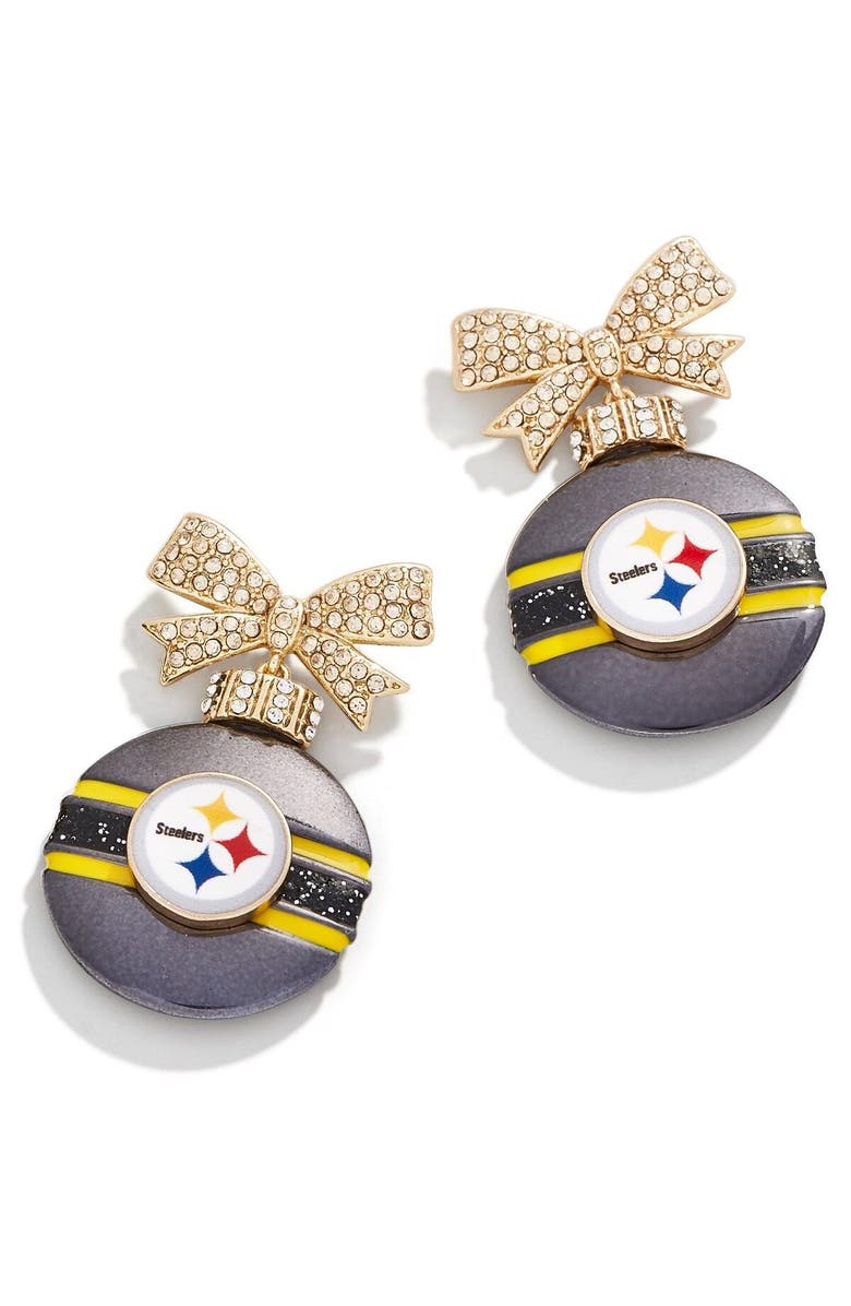 BaubleBar Women's BaubleBar Pittsburgh Steelers Ornament Earrings, Main, color, 