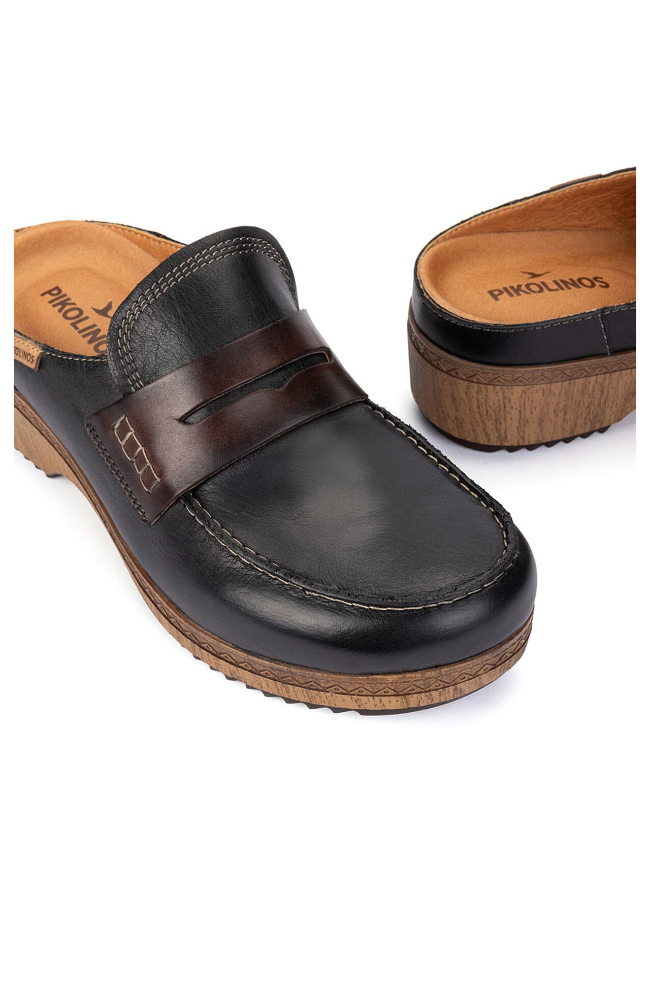 Granada Leather Clog, Alternate, color, BLACK