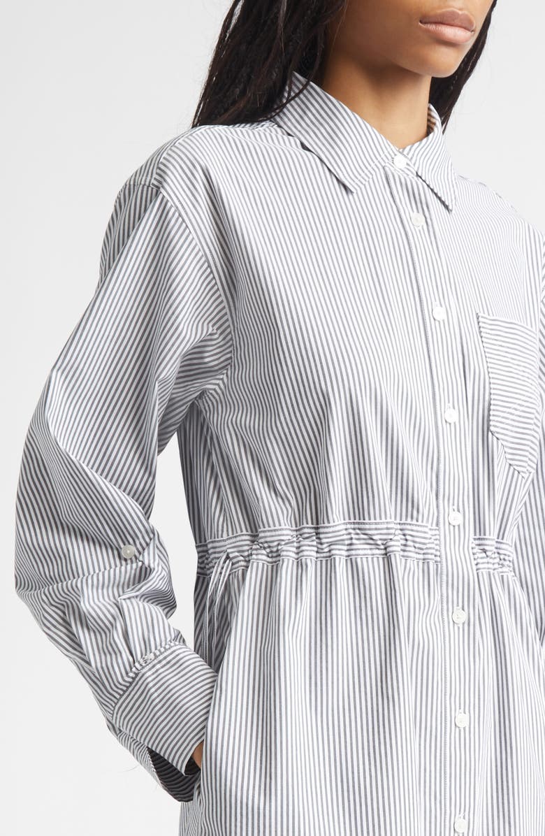 Derek Lam 10 Crosby Annalisa Long Sleeve Midi Shirtdress, Alternate, color, Grey/ White