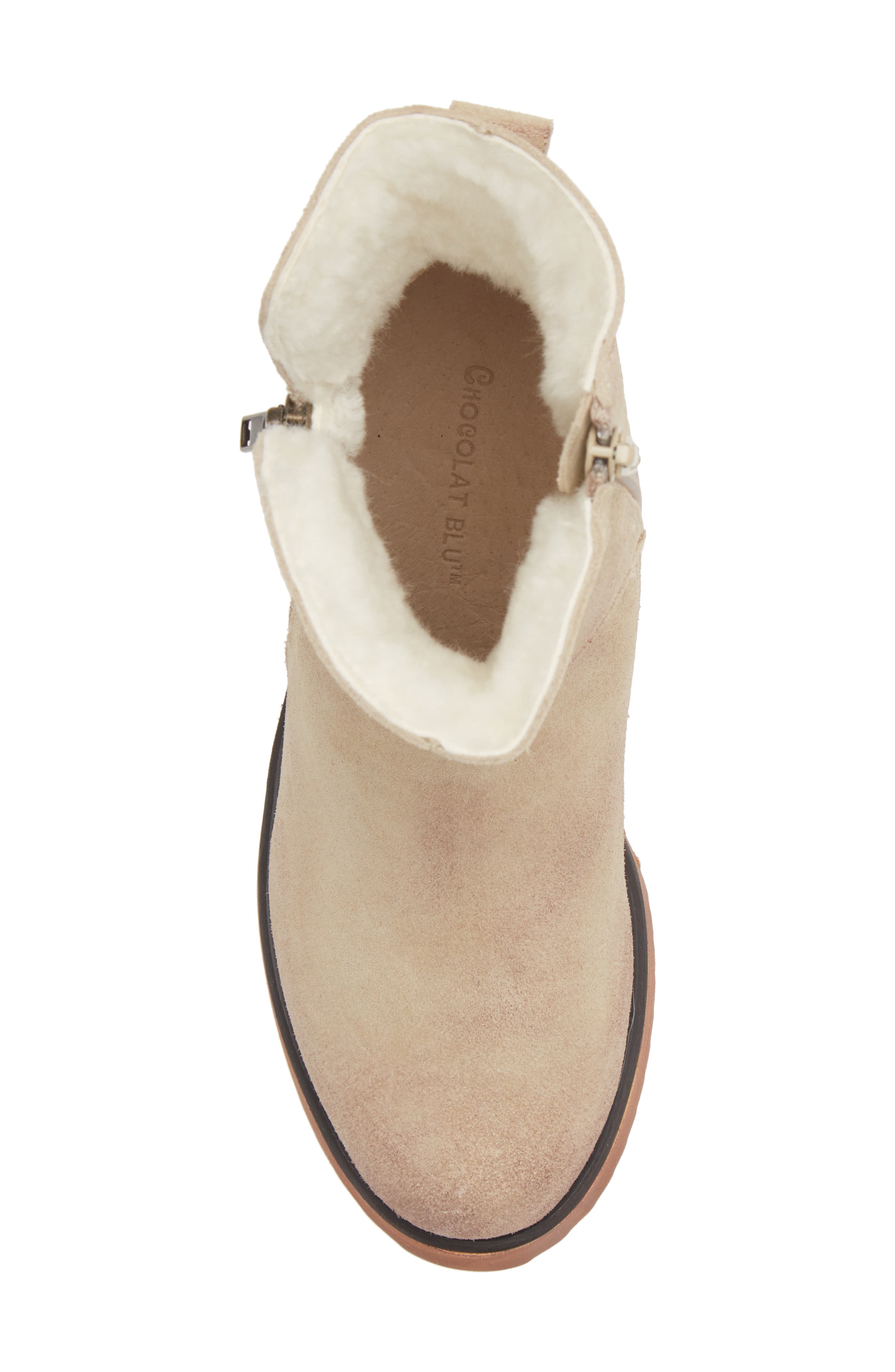 Mallory Genuine Shearling Lined Boot, Alternate, color, TAN SUEDE