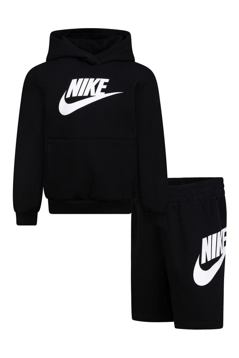 Kids' Club Hoodie & Shorts Set, Main, color, BLACK