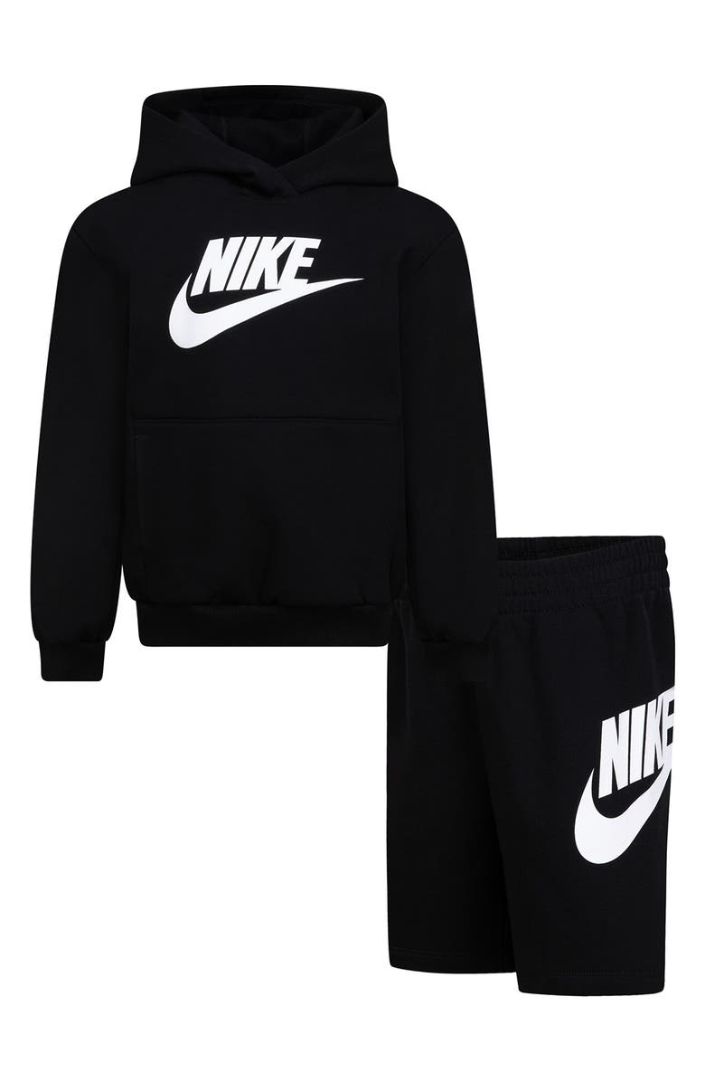 Nike Kids' Club Hoodie & Shorts Set, Main, color, Black