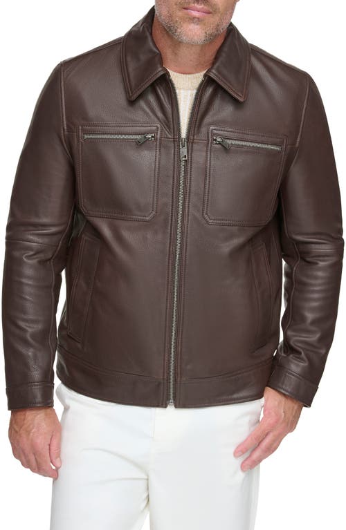 Andrew Marc Clayton Leather Jacket in Chocolate  product