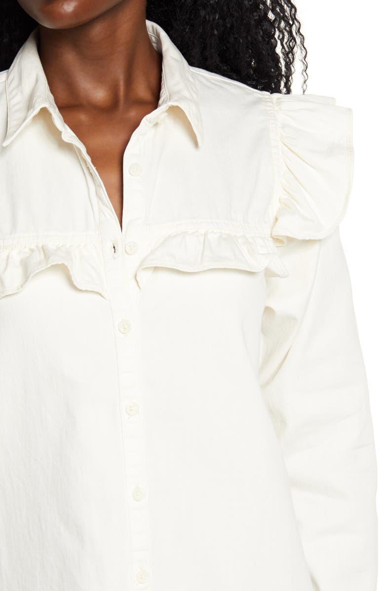 Free People Samantha Ruffle Button-Up Shirt, Alternate, color,