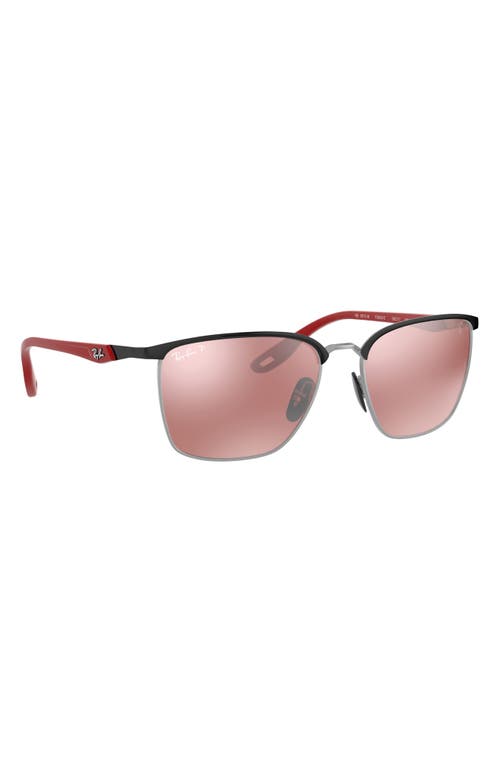 Ray Ban Rb3673m Scuderia Ferrari Collection Sunglasses Red Frame Violet Lenses Polarized 56-17 In Brown