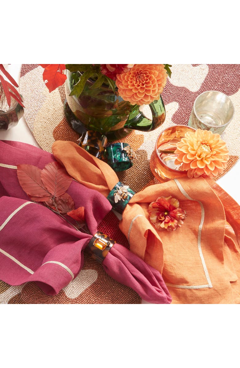 Joanna Buchanan Stripey bee resin napkin rings, set of four, Alternate, color, Green