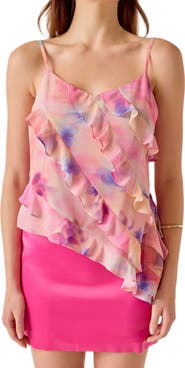 MARSY Ruffle Tie Dye Camisole