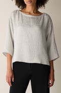 Eileen Fisher BATEAU NECK BOX TOP WITH 3/4 S
