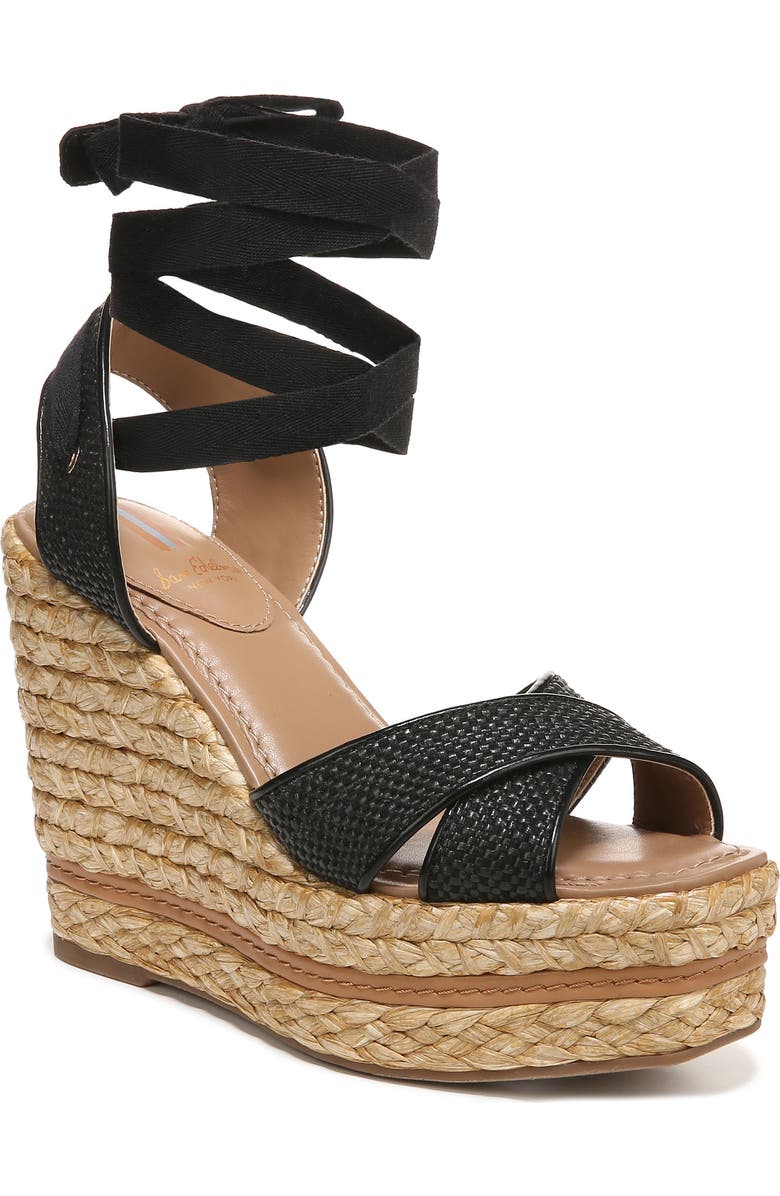 Sam Edelman Vaughn Ankle Wrap Espadrille Platform Wedge Sandal, Main, color,