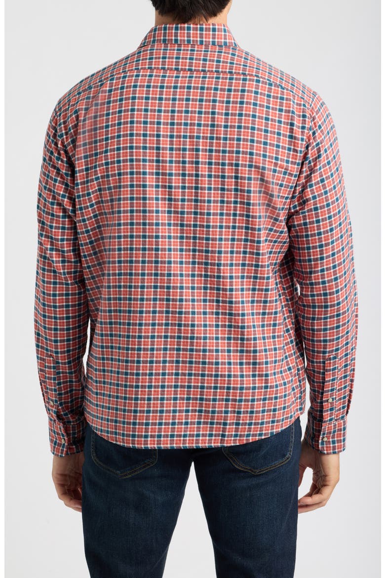 Snap Check Long Sleeve Button Up Shirt, Alternate, color, MALIBU RED