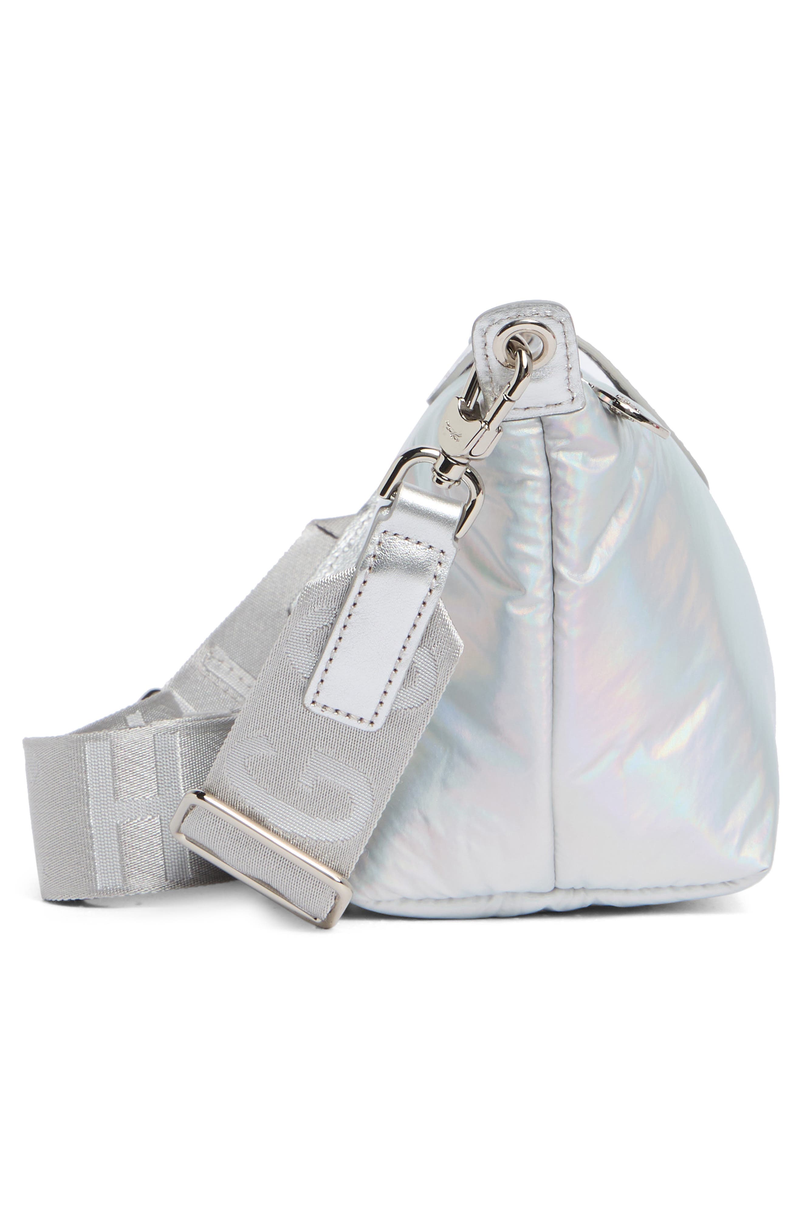 Longchamp Le Pliage Futuristic Crossbody Bag, Alternate, color, Silver